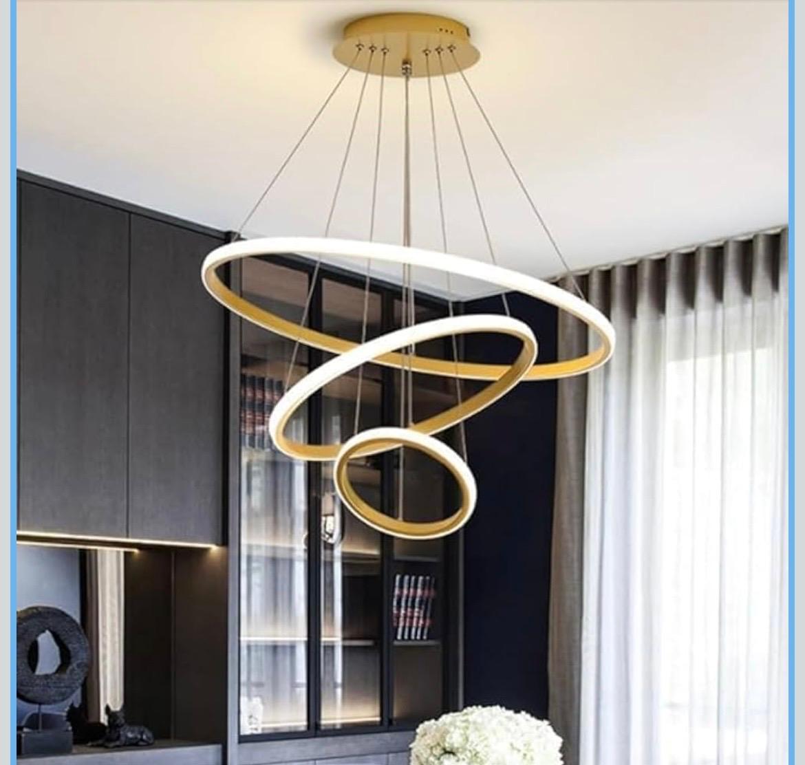 3 Ring Modern LED Chandelier Ceiling Lamp - Image 3
