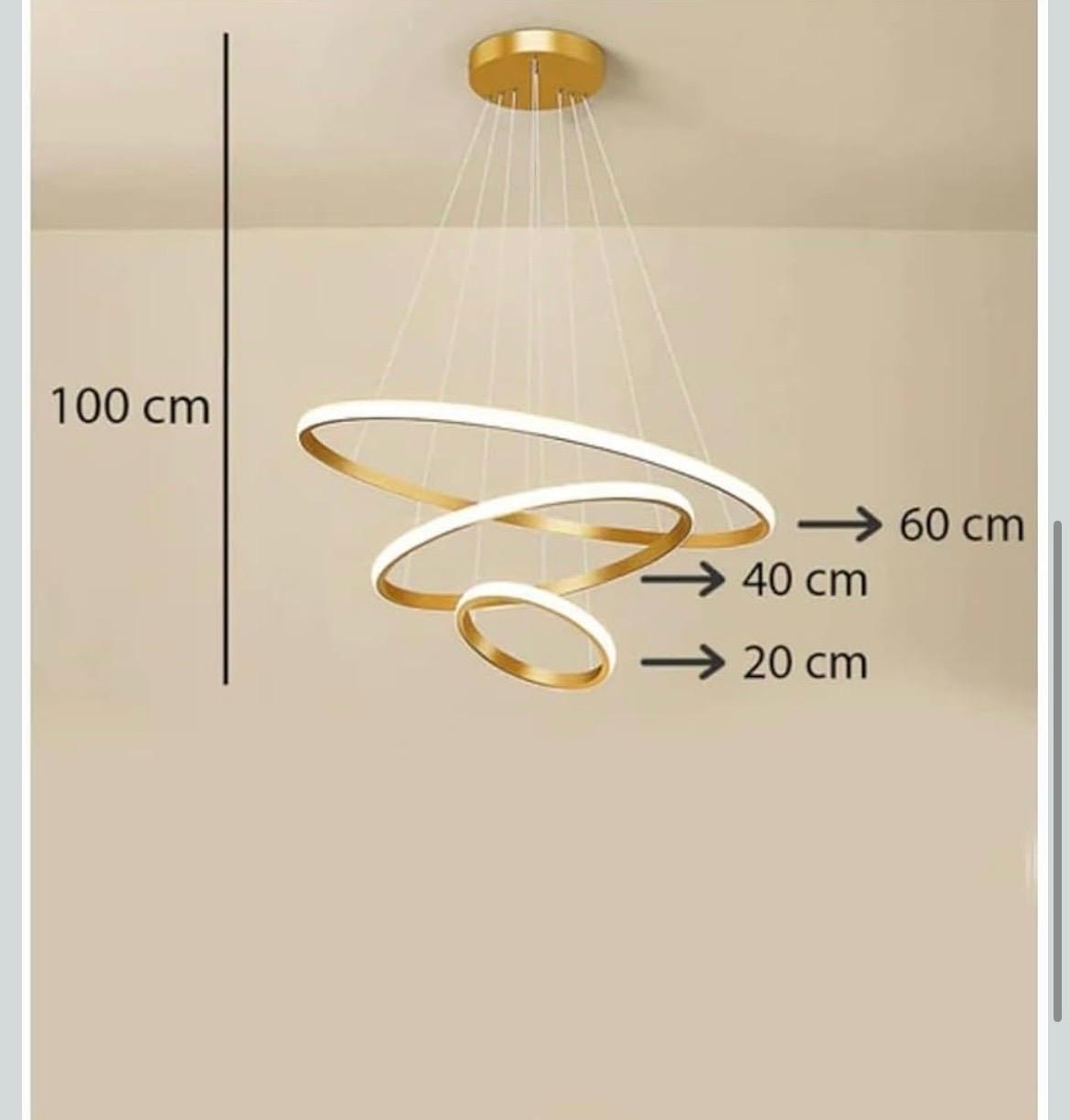 3 Ring Modern LED Chandelier Ceiling Lamp - Image 4