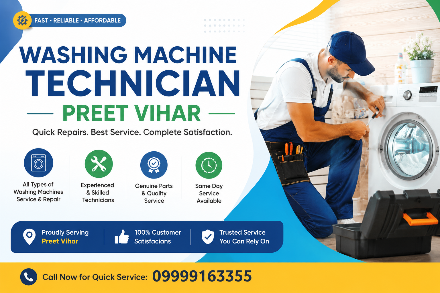 Washing Machine Technician Preet Vihar – Fast, Reliable & Affordable Service