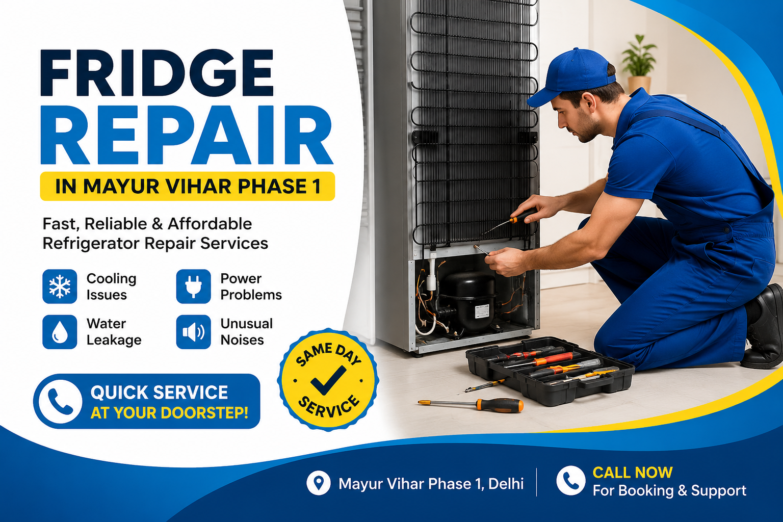Fridge Repair in Mayur Vihar Phase 1 – Fast, Affordable & Expert Services