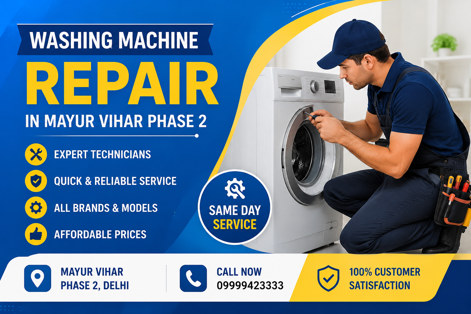 Washing Machine Repair in Mayur Vihar Phase 2 – Fast & Affordable Services