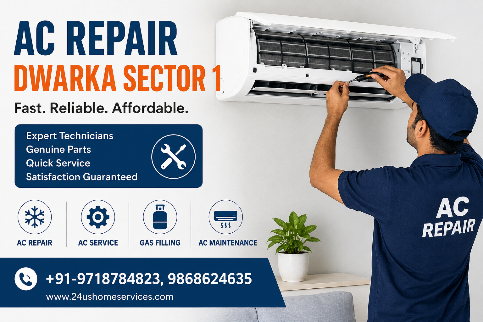 AC Repair Dwarka Sector 1 – Fast, Affordable & Professional AC Services